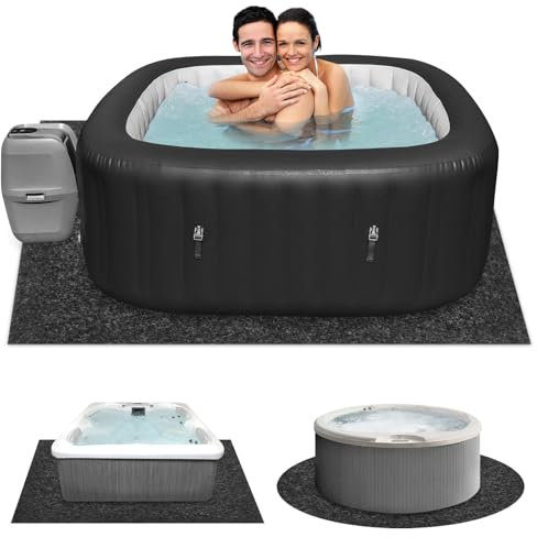 GQFOWE Tapis de Bain à remous Gonflable, réutilisable, Absorbant l'eau, Lavable, pour Jacuzzi, intérieur et extérieur 203,2 x 203,2 cm