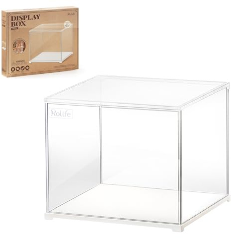 Rolife Acrylique Vitrine Transparente Housse Anti Poussière pour la Maison de Poupée / Bricolage Micro Maison Kit / Puzzle 3D / Action Figurine 28.7x23.7x24.4cm