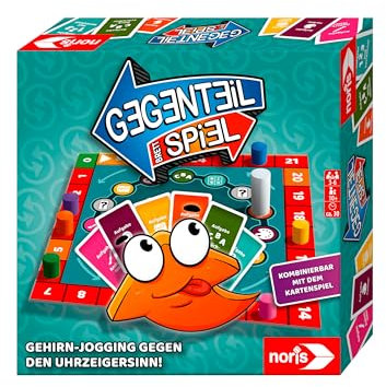 Noris 606062080 - Gegenteil Spiel (Brettspiel ab 10 Jahre) - kombinierbar mit dem Kartenspiel - verrücktes Konzentrationsspiel für Kinder und Erwachsene für 3-6 Spieler