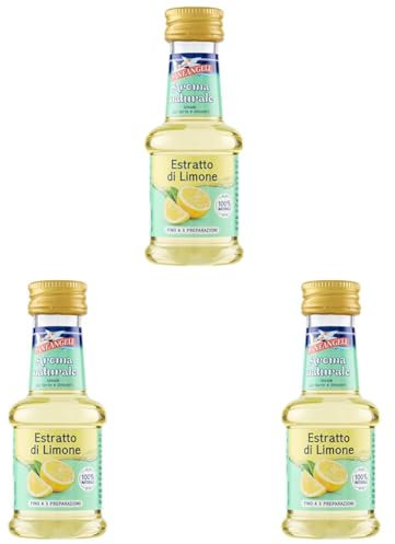 Paneangeli Estratto di Limone 100% Naturale, Aroma Alimentare Naturale Ideale per Torte e Dessert per Dolci, Senza Alcool Senza Conservanti Senza Solventi, 35 ml (Confezione da 3)
