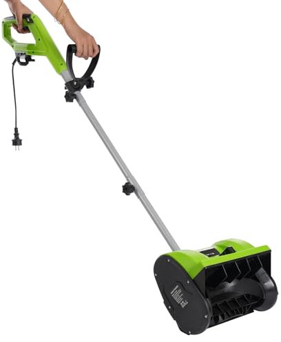 Ecoggeder Elektrische Schneefräse 1200W 3500rpm Schneekehrmaschine Schneeeinzugshöhe 15cm Wurfweite 8m Schneeschieber für Haushalt, Fabrik, Städtische Straßeninstandhaltung