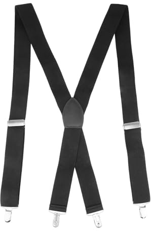 eModwey Herren und Damen Breite Hosenträger Elastische, Elastisch und Längenverstellbar, X-Form mit Extra Starken Clips, Geeignet für Alle Hosen, Jeans und Anzüge - Universelle PassformElastische