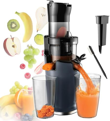 pealiritansemen Estrattore di Succo Lento A Freddo - Frutta E Verdura Intere, 40-65 Giri/Min. Estrattore di Succo di Frutta Automatico, Installazione Combinata, con Funzione avanti E Indietro