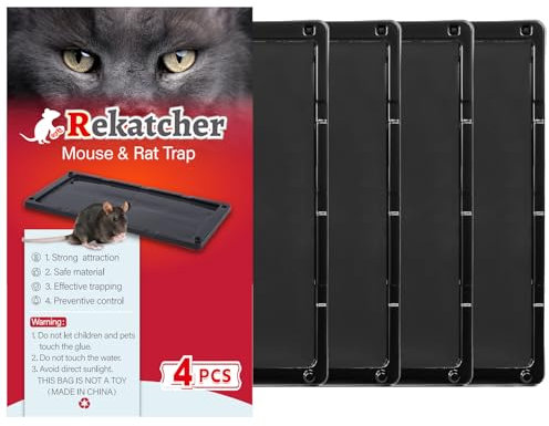 Rekatcher Piege a Souris 4 Pcs | Colle Souris | Attrape Souris | Anti Souris | Piège Collant pour Souris | Pieges à Souris Efficaces