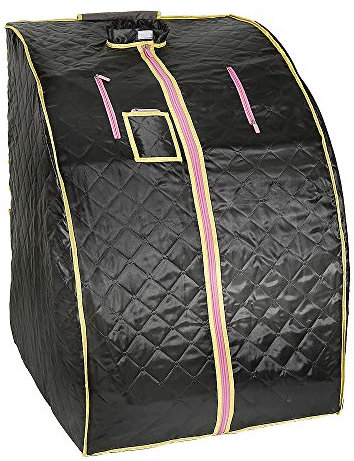 Sauna infrarouge portable - Sauna portable - Sauna à domicile - Sauna infrarouge portable - Pour 1 personne Sauna Box d'intérieur Chauffage portable 1000 W - Favorise la circulation sanguine (noir)