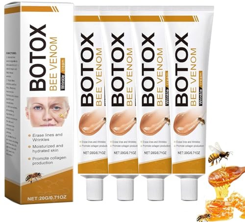 Bienengift Anti-Falten-Creme,2025 New Bienengift-Faltenentfernungscreme,Anti-Falten-Feuchtigkeitscreme für Gesicht und Hals, für alle Hauttypen (4PCS, One Size)