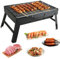 Barbacoa - Barbacoa de Carbón & Barbacoa Portátil Carbón, Acero Inoxidable, Portátil, Resistente y Antioxidante, Ideal para Jardín, Balcón, Terraza, Camping (L (43 x 29 x 23 cm))