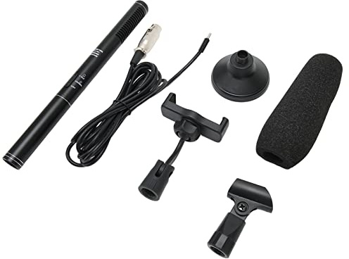 POENVFPO Microfono di Intervista Cablata Professionale per Giornalisti Dal Trasmette il Laptop del Microfono Giornalista Portatile per Celebrazioni All'aperto, Conferenze in PVC
