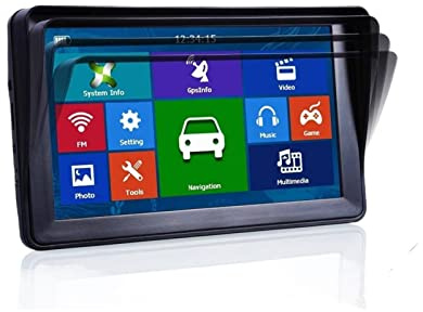 Navegador GPS para Coche, HD Coche GPS Navegación 8G128MB 800 * 480 Pantalla táctil de resolución Bluetooth Avin Mapa de Europa Navegador de Camiones para Coche, camión, Autocaravana(8G128MBSunshade)