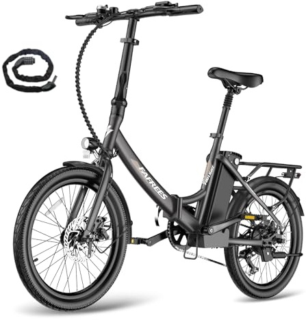 Fafrees E-Bike Klapprad 20 Zoll, Elektrofahrrad Ebike Herren 36V 16.75Ah Akku, E-Fahrrad Damen 250W, Pedelec 25km/h, Reichweite bis zu 130 km, F20 Light (Fahrradschloss, Schwarz)