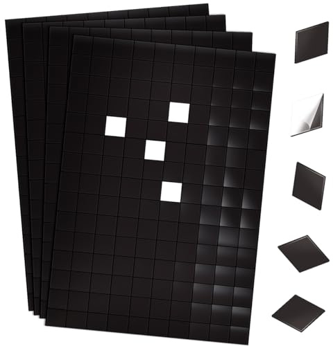 UHETLET 600 Pièces Aimant Autocollant, 20x20 mm Plaquettes Magnétiques Autocollantes Feuille Magnétique Adhésive Aimant Plat Film Magnétique Flexible pour Fixer avec facilité des Photos Posters