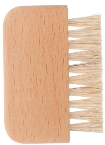Gogogmee Brosse à Ongles en Poils de Porc Blanc Manche en Bois Naturel, Petite Taille, Nettoyante pour Ongles Mains et Pieds, Brosse à Manucure Portable pour Usage Domestique et Salon