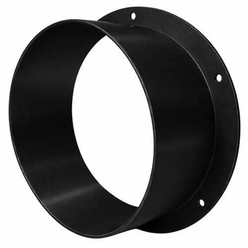 Flangia di collegamento a parete, tubo di aerazione, raccordo per montaggio a parete, tubo di scarico aria nero (Ø 180 mm)