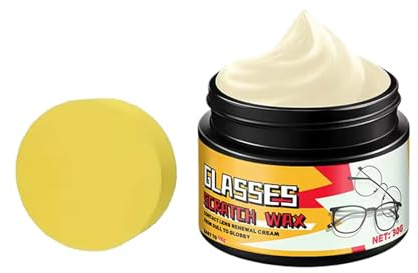 Quitagrafas para Gafas Pasta de Pulir Duradera 30 g con Esponja | Quitagrafas para Gafas de Sol para Coche Cristales Reloj Pantalla Teléfono Cámara