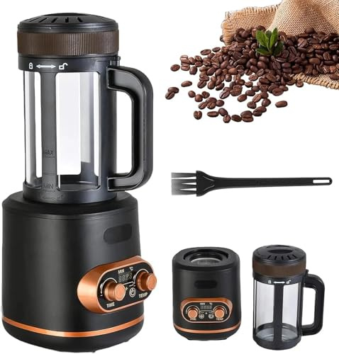 2400W Coffee Roaster Machine, Hot Air Coffee Bean Roaster, 300g with Timer & Adjustable Temperature, Automatic Cooling, Glass Viewing Chamber Perfect for Home or Café Use