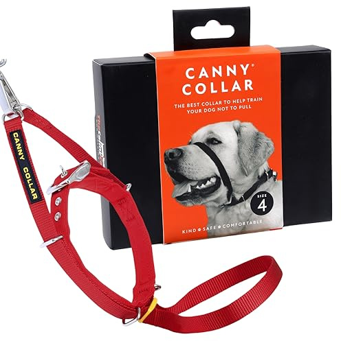 Canny Collar – Collare a Cavezza Addestramento Cane | Collare Anti‑Tiro Gentile e Sicuro | Camminate Piacevoli Senza Stress – Rosso, Taglia 4