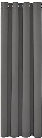 Deconovo Verdunkelungsvorhang Lärmschutzvorhang Ösen Gardinen Blickicht Kälteschutz, 260x140 cm(HöhexBreite), Hellgrau, 1 Stück