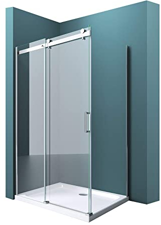 Mai & Mai Duschkabine 75x120 cm Eckdusche Dusche mit Schiebetür Sicherheitsglas 8mm ESG beidseitige NANO-Beschichtung Dusche R-17