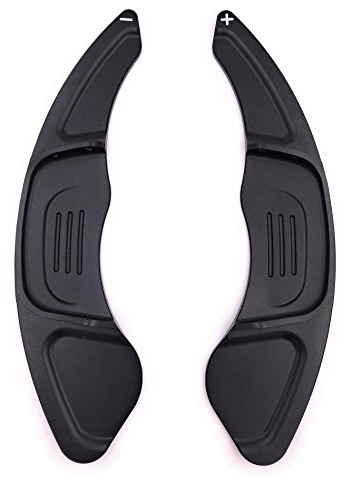 H-Customs Schaltwippen Verlängerung Shift Paddle kompatibel mit Golf 7 nur GTI R GTD Aluminium eloxiert Schwarz