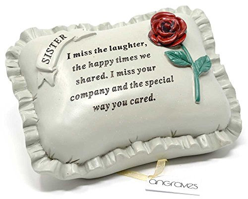 Angraves Special Sister With Rose Pillow Graveside Ornament Memorial Plaque
