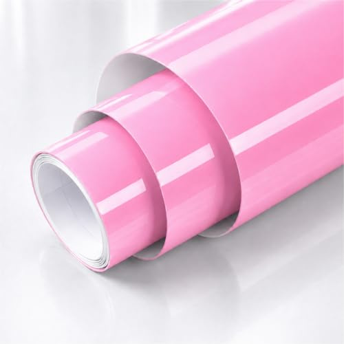 TipTopCarbon Möbelfolie selbstklebend Glanz Vinyl - langlebige Möbel Klebefolie Hell-Rosa 2m x 60cm - Klebefolie Küche - selbstklebende Folie Möbel - moderne Schrankfolie versch. Größen