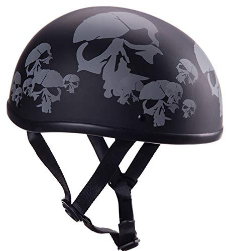 ZLYJ Retro Abierto Cascos, Casco Media Concha Motocicleta, Forma de Cuenco Casco, para Mujer y Hombre, Braincap, para Mofa Crash Cruiser Scooter Biker Racing, ECE Homologado A,XXL
