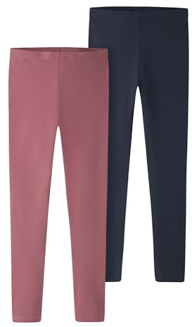 NAME IT Girl leggings 2-pack, Deco Rose/förpackning: packad med mörk safir, 134 cm