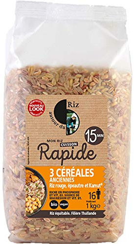 Autour du Riz - Mélange 3 céréales anciennes cuisson 15 minutes 1kg - unité