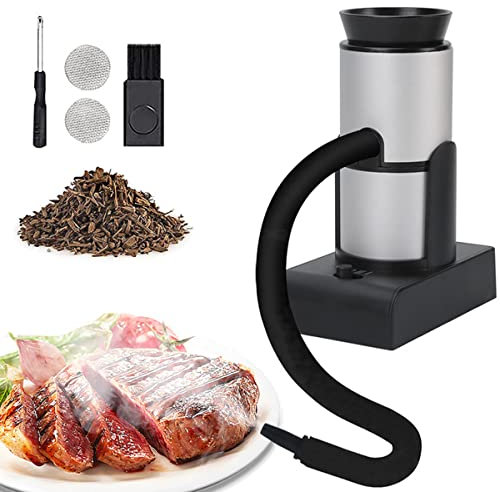 Handheld Smoking Gun Food Cocktails Smoker Portable Wood Smoke Infuser with Wood Chips for Meat, Drinks, Cheese and Dessert BBQ