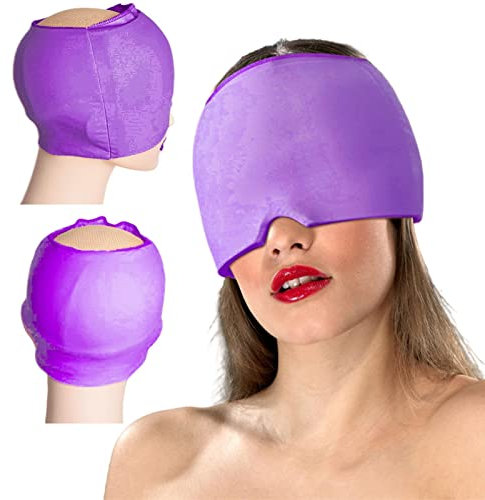 HINAA Cuffia per il ghiaccio in gel di sollievo dal mal di testa e dall'emicrania, comoda e elastica, per occhi gonfi, tensione, seno e sollievo dallo stress