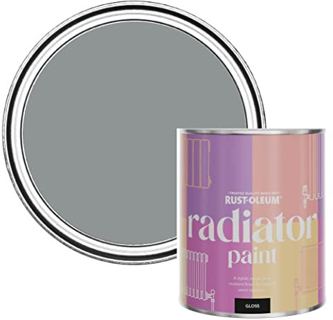 Rust-Oleum Mid-Grey Heat Resistant Radiator Paint in Gloss Finish - Mid-Anthracite 750ml