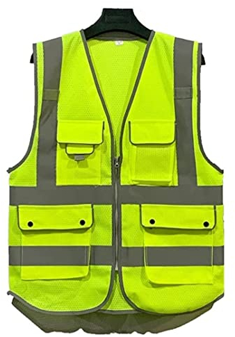 Warnweste Reflektorweste Reflektierende Sicherheitsweste Hohe Sichtbarkeit Atmungsaktive Arbeitskleidung Mit Taschen Und Reißverschluss For Bau, Verkehr, Sicherheitsarbeit Sicherheitsweste ( Blue : A