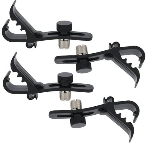 4 Pieces Drum Microphone Clips, Adjustable Shockproof Drum Mic Holder Universal Bass Drum Microphone Clamp Drum Rim Microphone Securing Mount Holder Musical Instrument Supplies