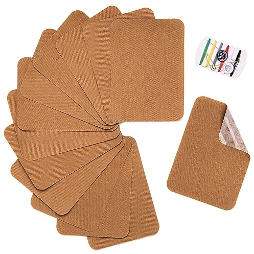 TXSN Reparaturflicken zum Aufbügeln, Baumwolle, Reparaturflicken für Kleidung, Hosen, Flicken und Dekorieren, Größe 7,6 x 10,2 cm, Braun, 12 Stück