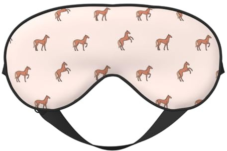 Augen-Schlafmaske für Damen und Herren, minimalistisch, Cartoon, niedliches Pferd, weiche Reise-Augenmasken für Schlafmaske, Verdunkelung, verstellbare Schnalle, Schlafmaske für Damen und Herren