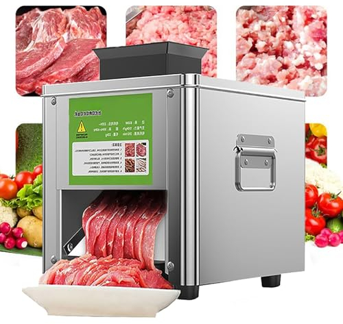 Affettatrice Elettrica Per Carne Da 850 W, Taglia Carne Da 150 Kg/H Macchina Commerciale Per La Casa Inossidabile Automatica Per Tagliare Le Verdure Tritacarne Macchina Per Tagliare La Carne,21mm
