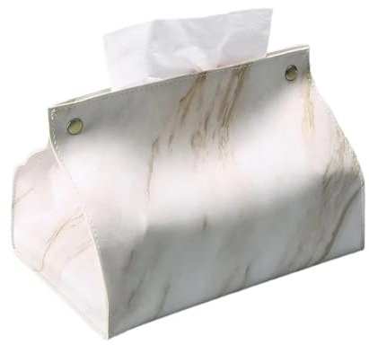 Taschentuchbox, Behälter, PU-Leder, Marmormuster, Serviettenhalter, Taschentuchbox, Papiertasche, Kosmetikbox, Etui, Beutel, Organizer taschentücher Box(White,3PCS)