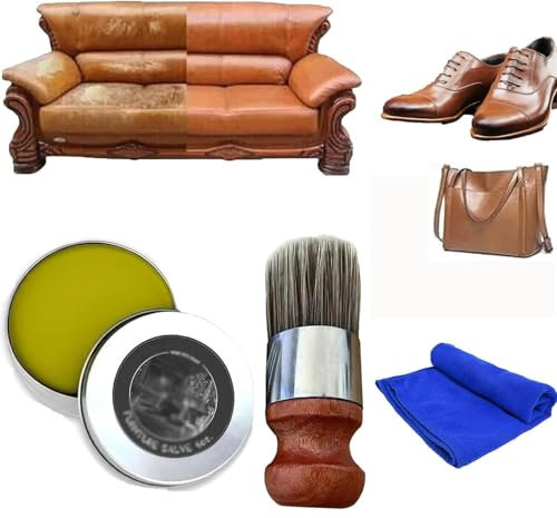 Pelinuar Ecorevive Ledercreme, Shinerevive Ledersalbe, Möbelsalbe für Leder, Leder und Möbelreparatur, Salbenapplikatorbürste, Ledercreme zur Vermeidung von Trockenheit und Rissen, 1 Stück.,