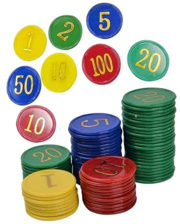 GARVALON 320stücke Bunte Kunststoff Poker Chips Markers Spielzubehör Wert Lernzähler Für Mathematik Brettspiele Zählen Und Belohnung