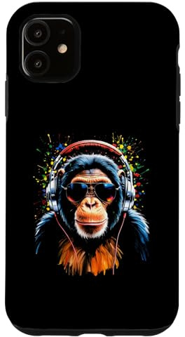 Funky DJ Monkey with Shades and Headphones Case for iPhone 11