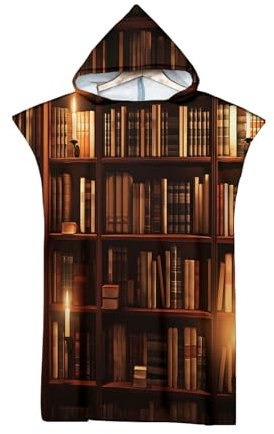 LODMLOER Estantería De Velas Poncho De Surf - Biblioteca Toalla De Poncho De Microfibra con Capucha para Hombres Mujeres Compacto De Secado Rápido Playa Cambiador Albornoz Natación para Adulto