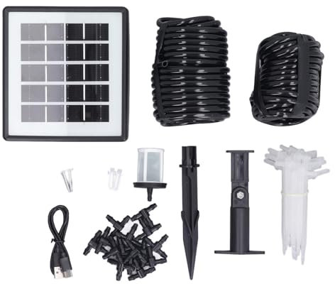 Mavaol Solar Powered Irrigation System, Adjustable Watering Schedule, Weather Resistant Drip Irrigation Kit, Efficient Energy Saving for Garden and Outdoor Use