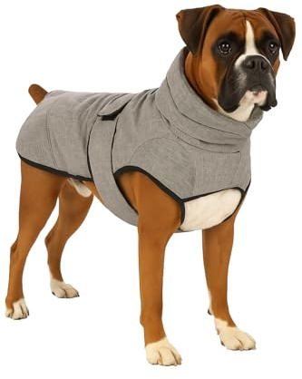 Flamingo Manteau d'hiver pour Chiens Iglu Gris - Taille 55cm (A: 55 cm, B: 58 cm, C: 64-74 cm) - Idéal pour Border Collie, Cocker Spaniel, Labrador, Vizsla et Beagle