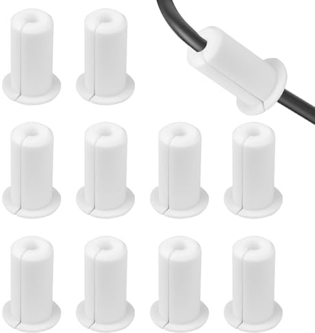 Modixun Kabeldurchführung für 19 mm Wandloch, Silikon-Wandkabel, Durchführungstülle, Kabelführungsset, Kabelabdeckung, Abdeckung für Starlink Ethernet-Draht, Weiß, 10 Stück