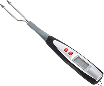 Meat Thermometer Fork Digital Grill Cooking Thermometer | Black Stainless Steel Build, 2 X Aaa Battery Requirement, Long Handle Design for Safer Use