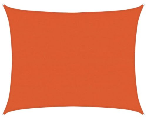 vidaXL Vela Parasole 160 g/m² Rettangolare Arancione 6x8 m in HDPE, Vela ombreggiante, Ombra da Patio, tettoia ombreggiante, Vela da Giardino, tettoia
