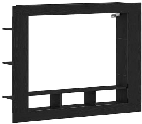 vidaXL TV-Schränk 152 x 22 x 113 cm Schwarz Eichen-Optik Holzwerkstoff | Genug Platz für dein Medienzeug, Stylischer Look, der in jede Einrichtung passt, Spart Raum und bleibt praktisch