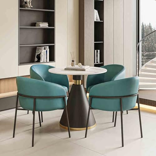 Blaues Besprechungstisch-Set für 4 Personen – kompakter Büro-Empfang & Esstisch mit Stühlen, platzsparendes Design für Konferenzräume & Kaffeeküchen
