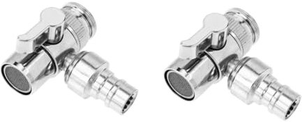 NUOBESTY 2 Stück Voller Kupferwasserverteiler Universal- Waschmaschinen-Einlassadapter Schläuche Einlassrohradapter Ansaugstutzen Ansaugadapter Wasseradapter alles Bronze Silber