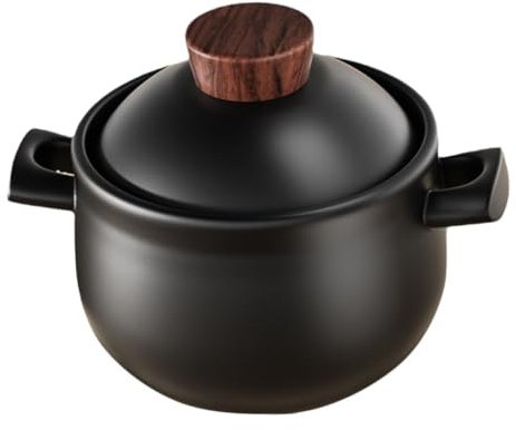 KICHOUSE Cacerola de Cerámica Cocina Resistente Calor Sopa Guisos y Bibimbap de Uso Doméstico sin Grietas Cocción Directo